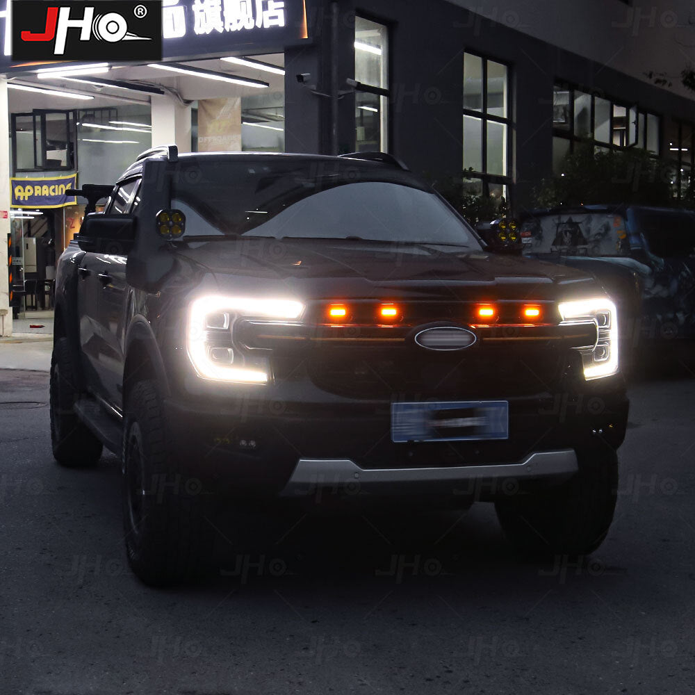 4X Amber LED Front Grille Light for Ford Ranger 2023-2025 With Remote Controller