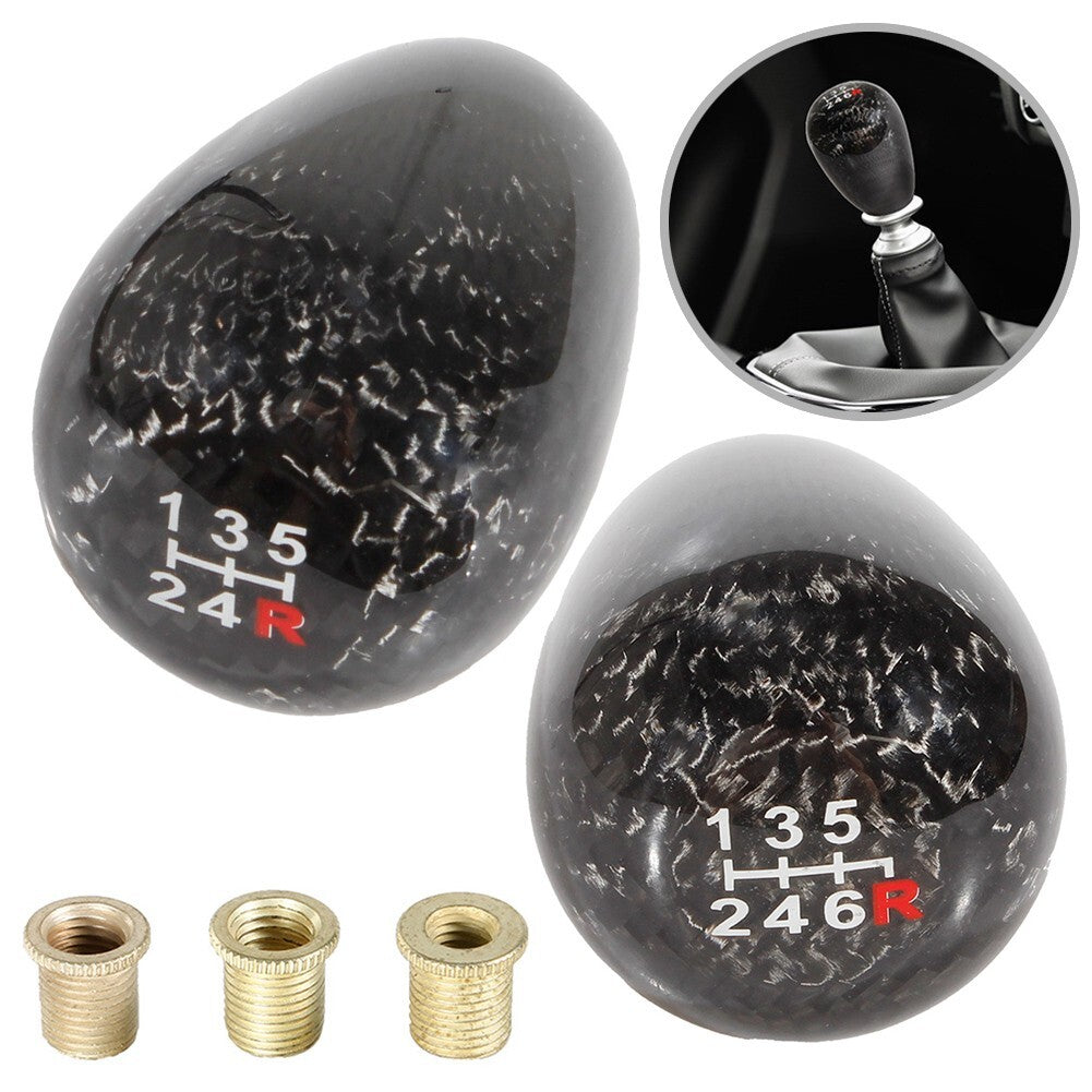 Black Racing Aluminum Carbon Fiber Manual Mt Gear Shift Shifter Knob 5/6 Speed v