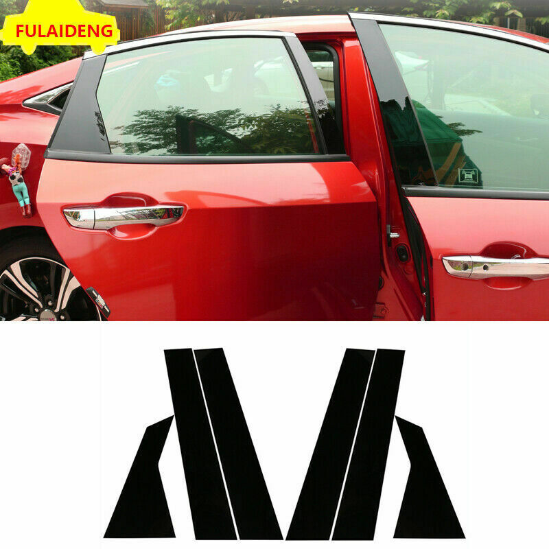 for Honda for Civic Sedan 2016-21 PC Black Window Pillar Posts Door Trim Accessories