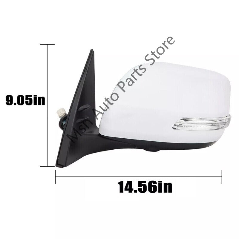 Right Rear Door Mirror White for Toyota for Land Cruiser Prado 150 Series 2009-2013