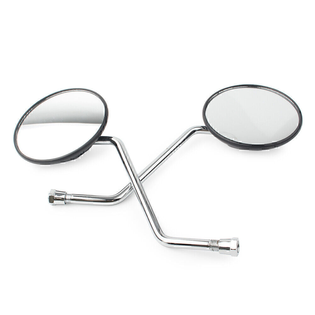 10mm Motorcycle Rear View Rearview Side Round Mirrors Fit for Yamaha Universal Motor Q