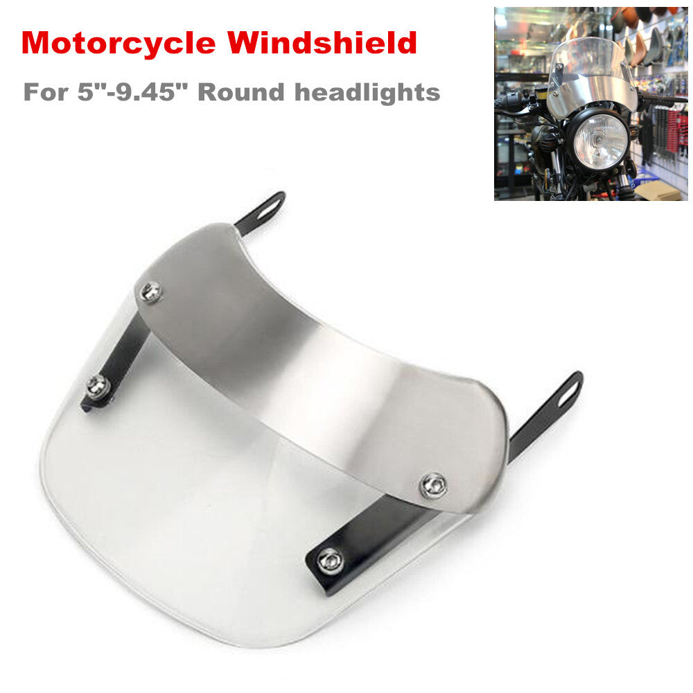 Motorcycle windshield deflector with bracket suitable for 5-inch to 9.45-inch headlights. n