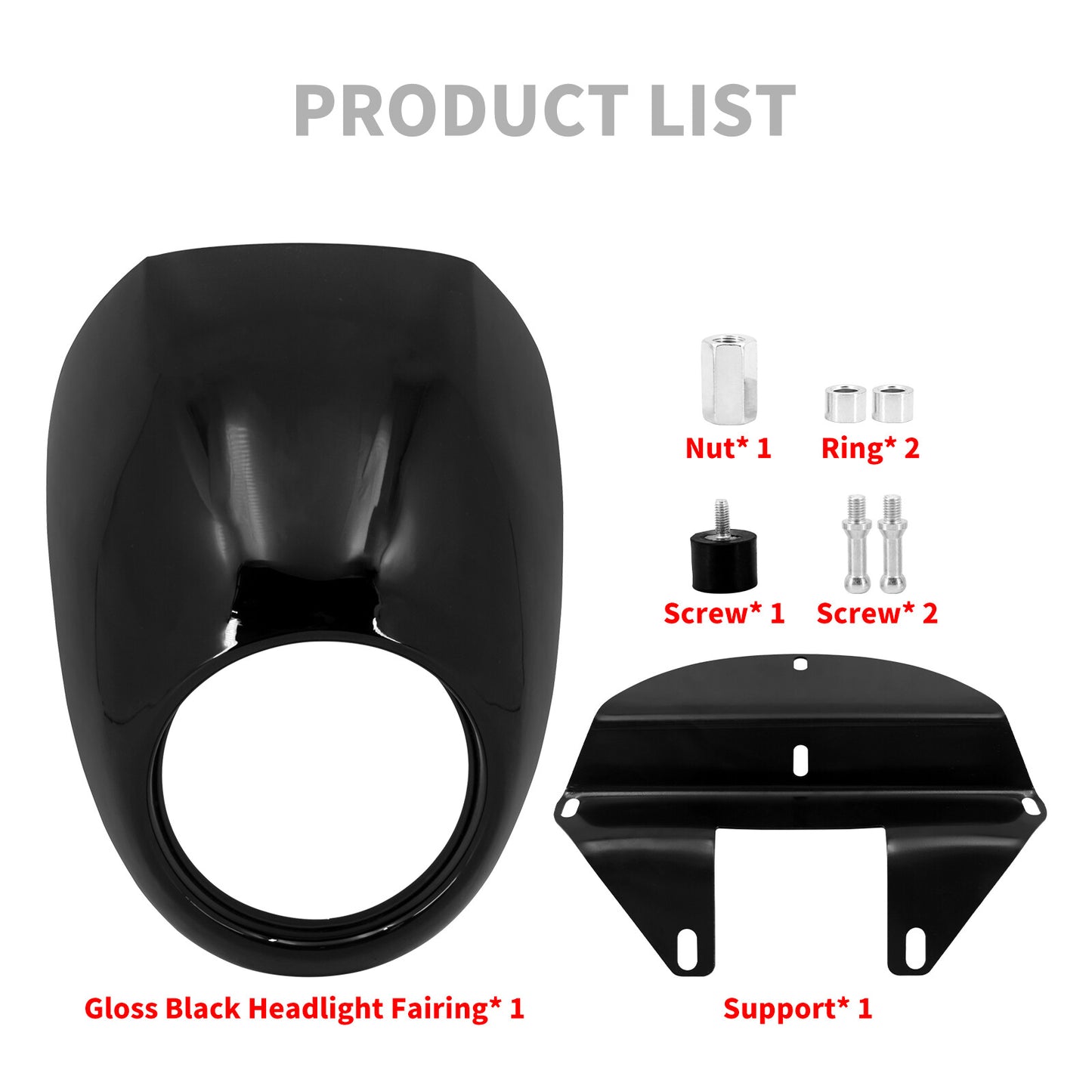 Gloss Black Front Headlight Fairing Cowl Cafe Racer for Harley Sportster Dyna FX