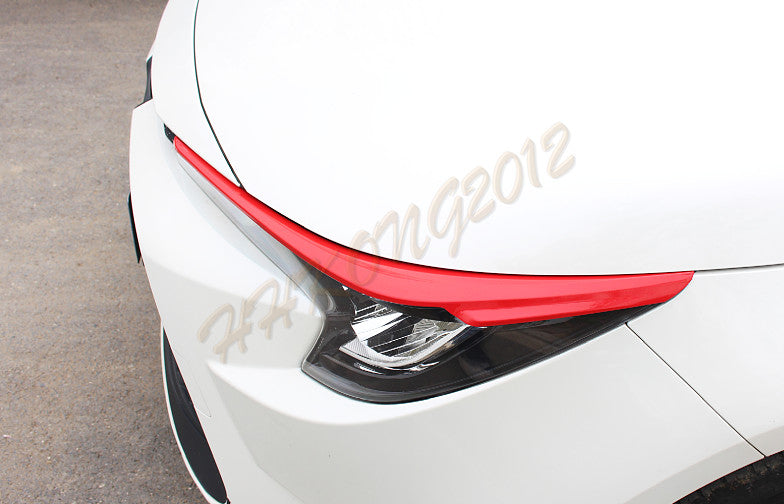 for Toyota for Corolla 2019-23 RED ABS front Headlight Eyebrow Eyelid Cover Trim 2x