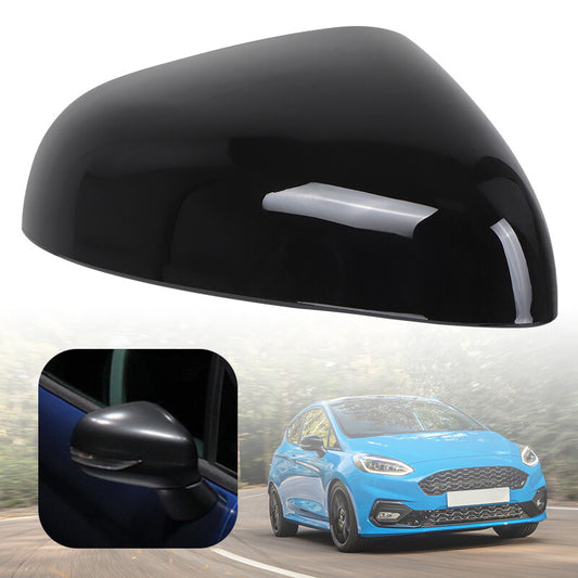 Right Passenger Side Door Wing Mirror Cover Cap Black for Ford Fiesta 2018-2023