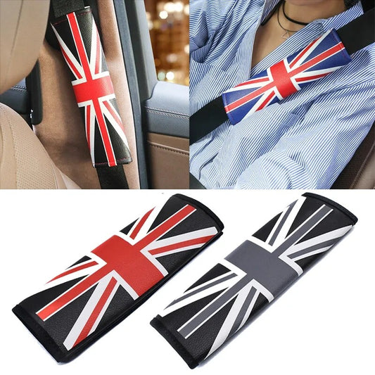 2pcs for Mini Cooper S Union Jack Car Safety for Seat Belt Shoulder Cushion Pads Q