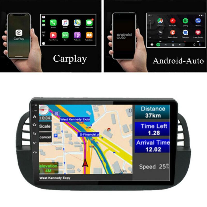 Stereo radio, CarPlay, 9-inch Android 10.1, GPS, WIFI, compatible with 2007-2015 for Fiat 500. n