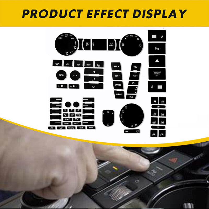 8-piece black button repair decal set for Touareg 2004â€009. n