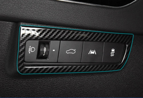 for Hyundai Sonata 2020-2023 Carbon Fiber car Headlight Switch Button Cover Trim