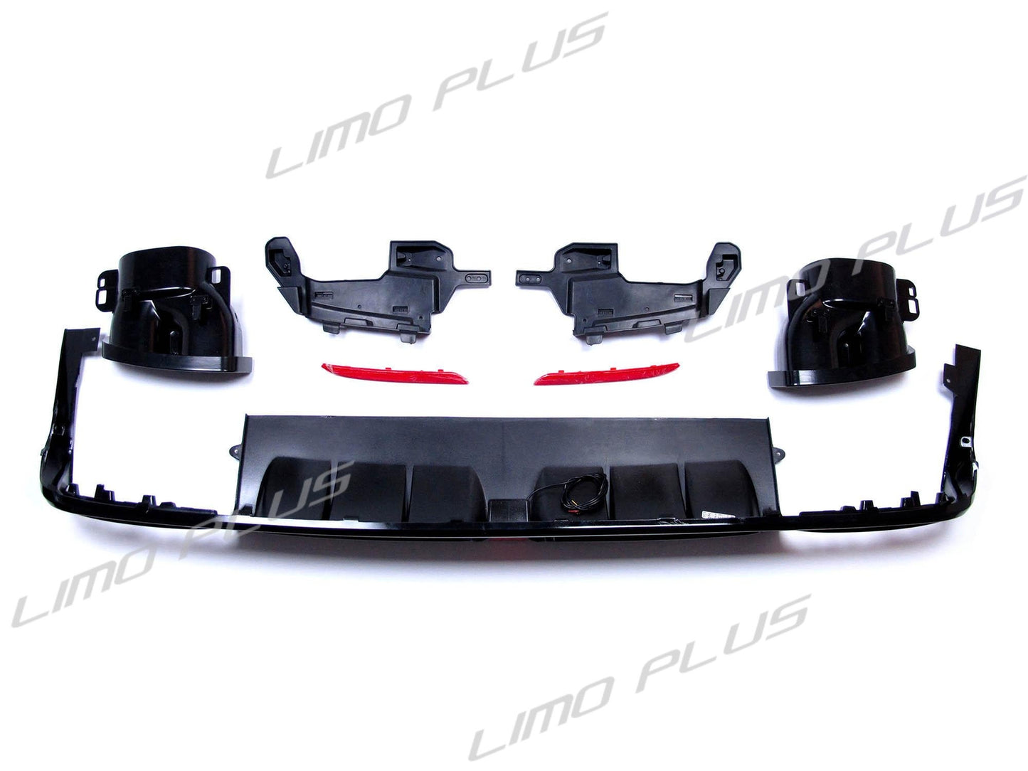Black rear diffuser exhaust tips for Mercedes S-Class W222 S500 S550 AMG 13-17 Q