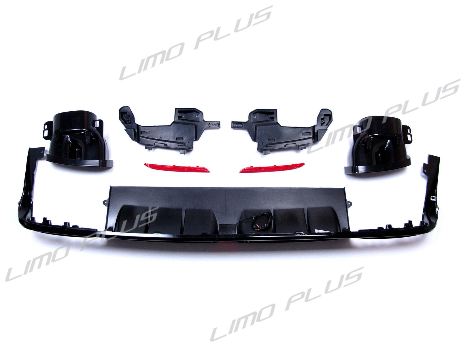Black rear diffuser exhaust tips for Mercedes S-Class W222 S500 S550 AMG 13-17 Q