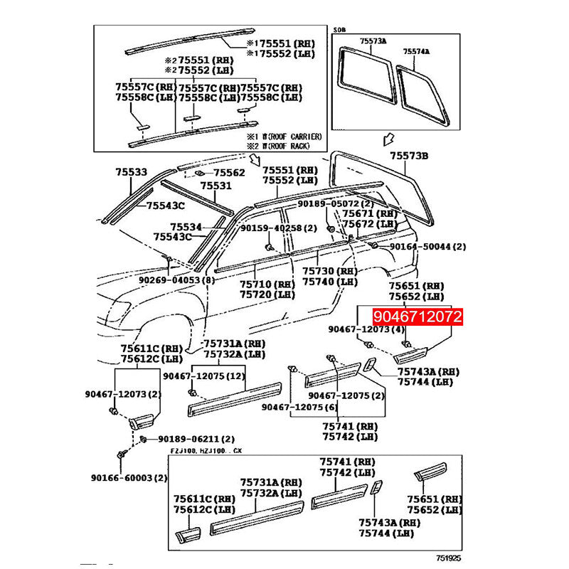 20. Body side drip plastic clips suitable for Mitsubishi Pajero Lancer windshield A-pillar
