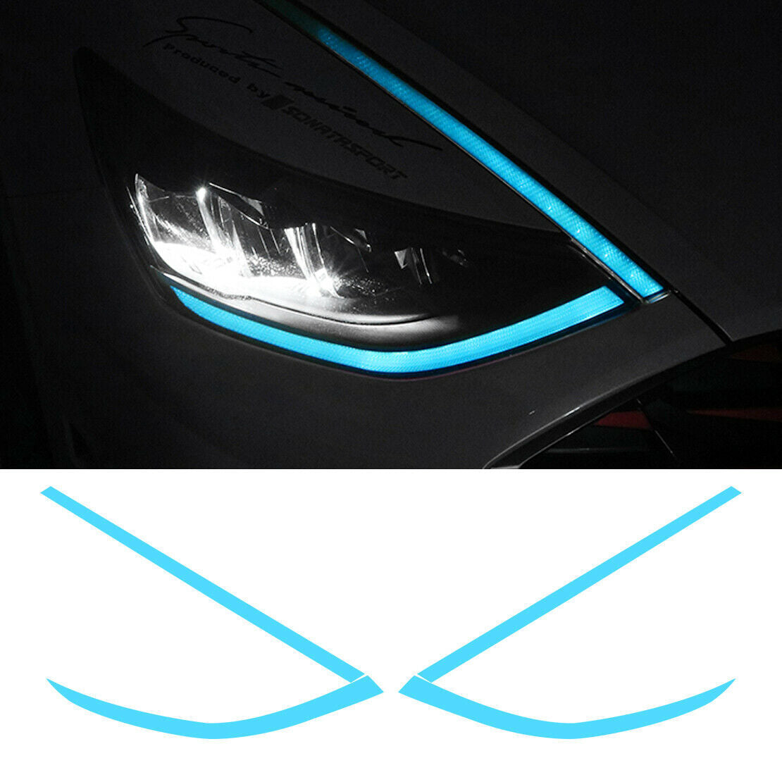 Blue Daytime Running Light DRL LED Sticker Fit for Hyundai Sonata DN8 20-21 Q