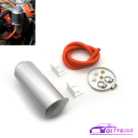 Radiator Coolant Catch Tank Overflow Reservoir Silver Aluminum Silver Universal