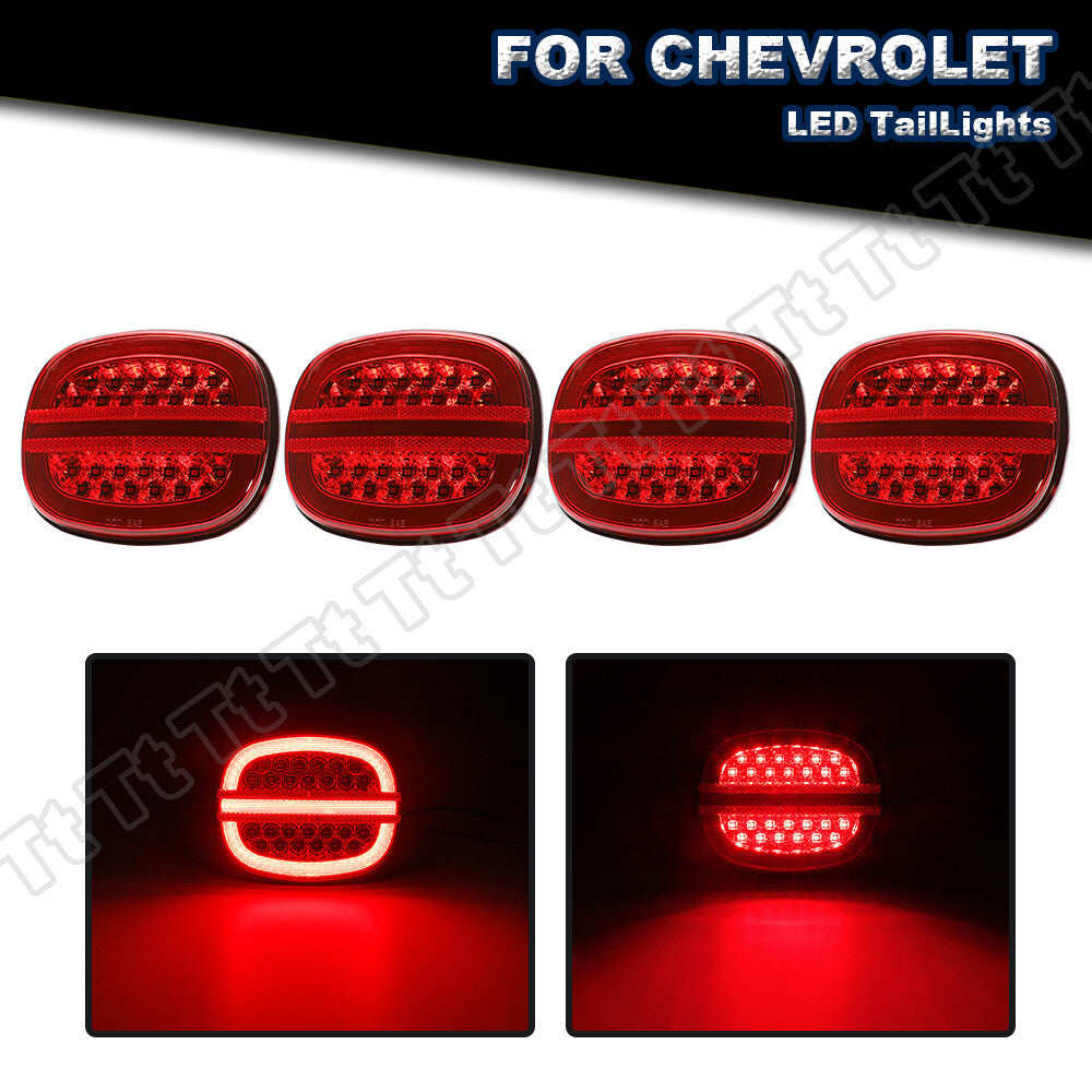 Applicable to 1990-1996 for Chevrolet for Corvette C4 Red LED Turn Signal Brake Taillights Q