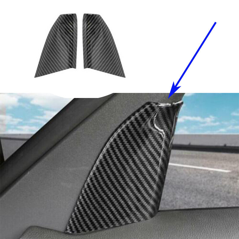 Carbon Fiber A Pillar Front Triangle Cover Trim For Auto for Cadillac CT5 2020-2022