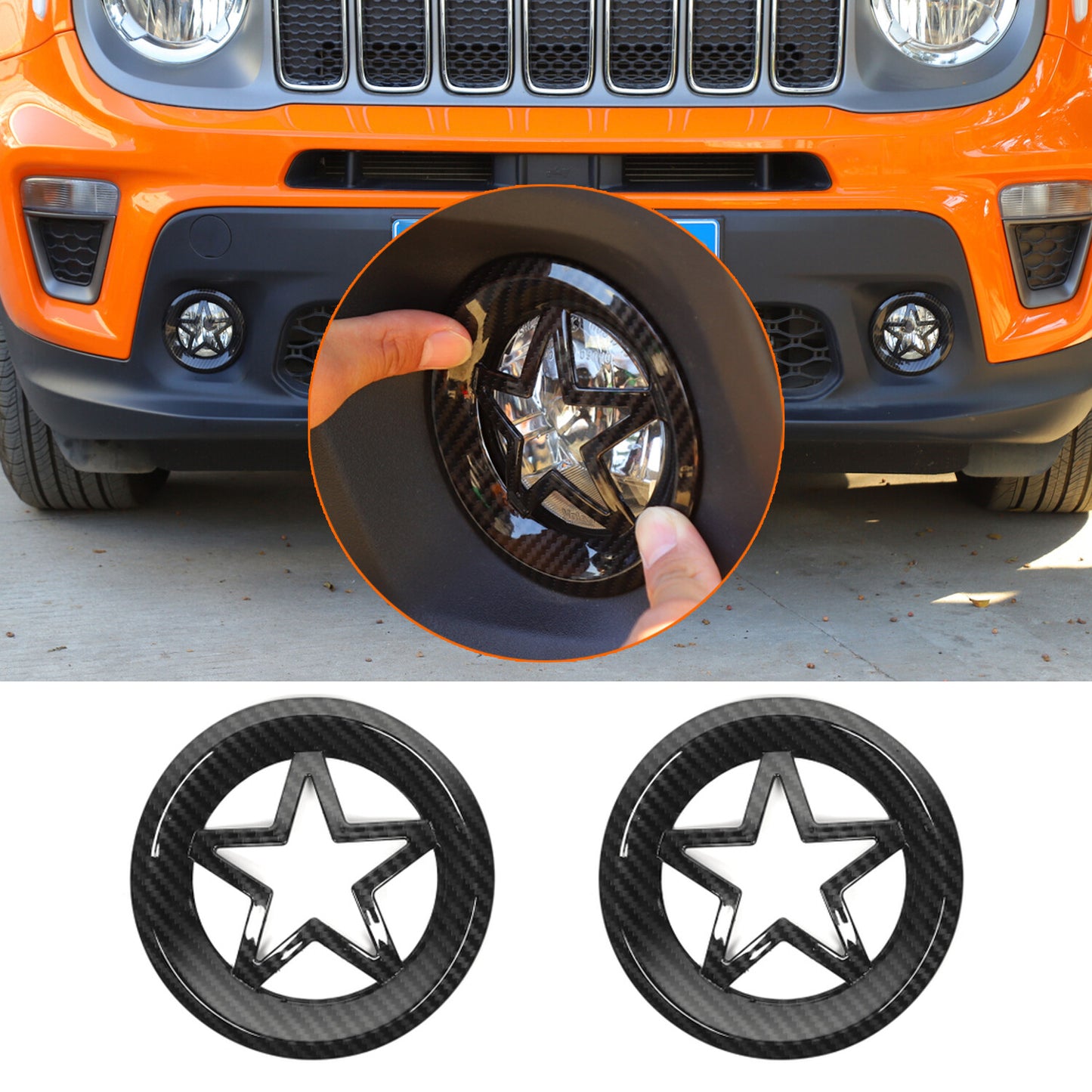 Light Covers for Jeep Renegade 2019-2022 Front Fog Light Lamp Cover Trim Guard Q