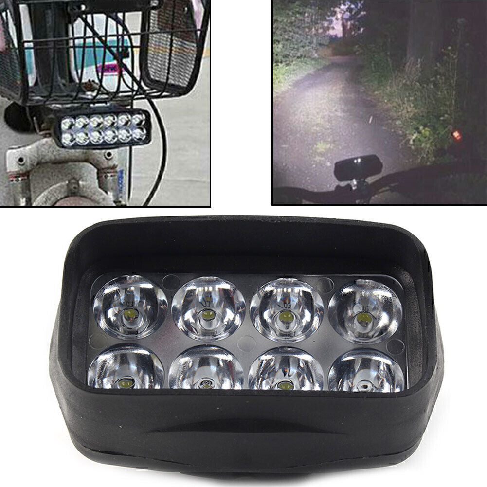 1X Motorcycle Headlight Spot Fog Light White 8-LED Headlamp For Car UTV ATV 12V Q