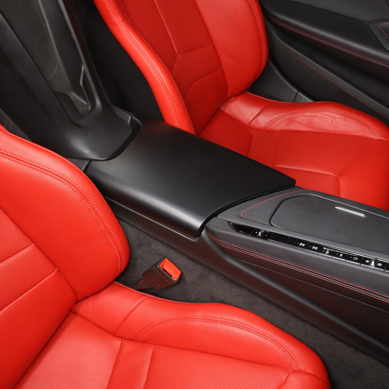 Matte black center console armrest cover suitable for Corvette C8 Z51 Z06 2020-24