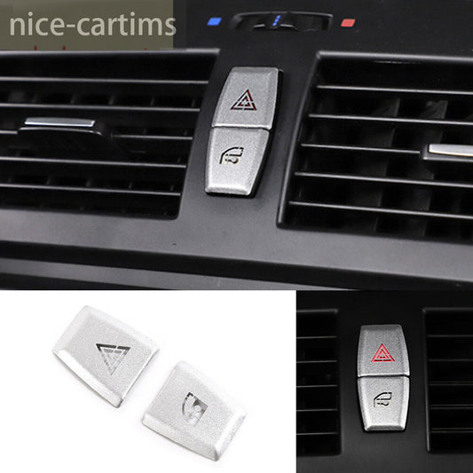 Alloy Control Warning Light Switch Locking Button Cover for BMW X3 E83 2006-2010