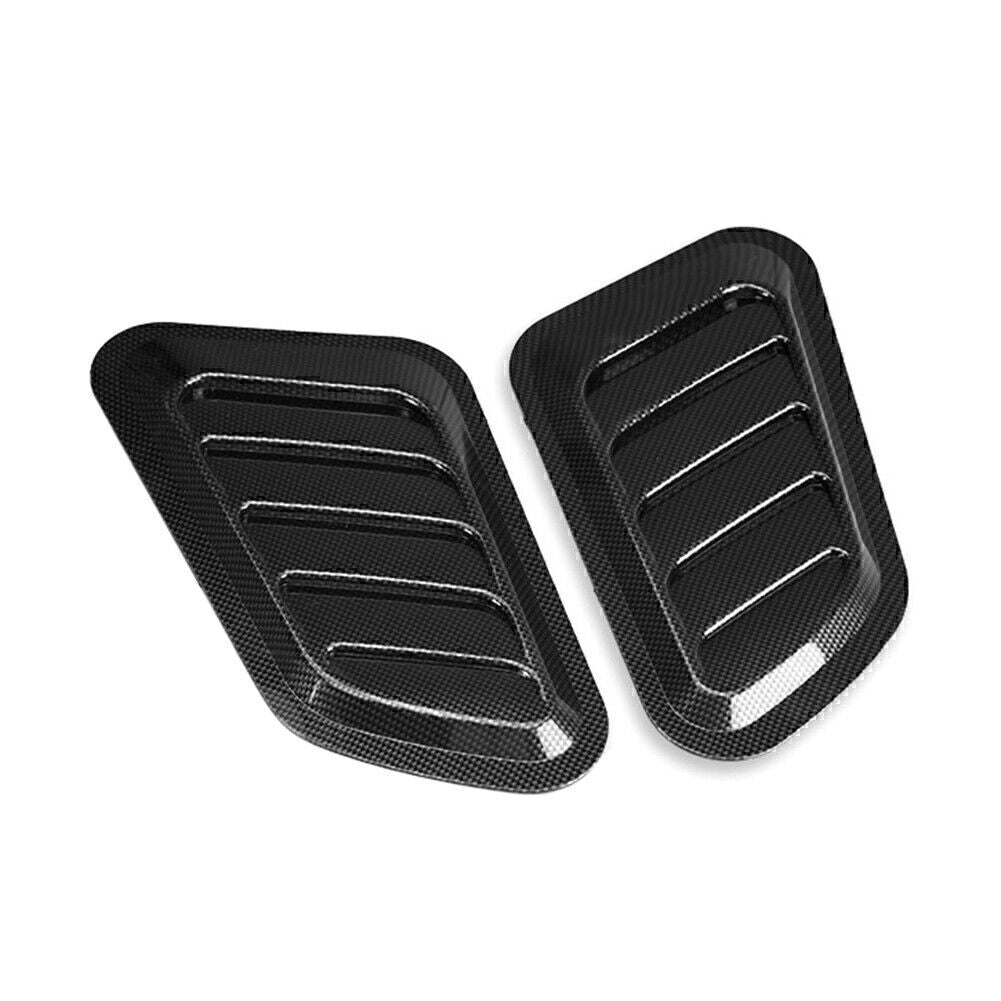 2x Universal Carbon Look Decorative Air Flow Intake Hood Scoop Vent Bonnet Cover