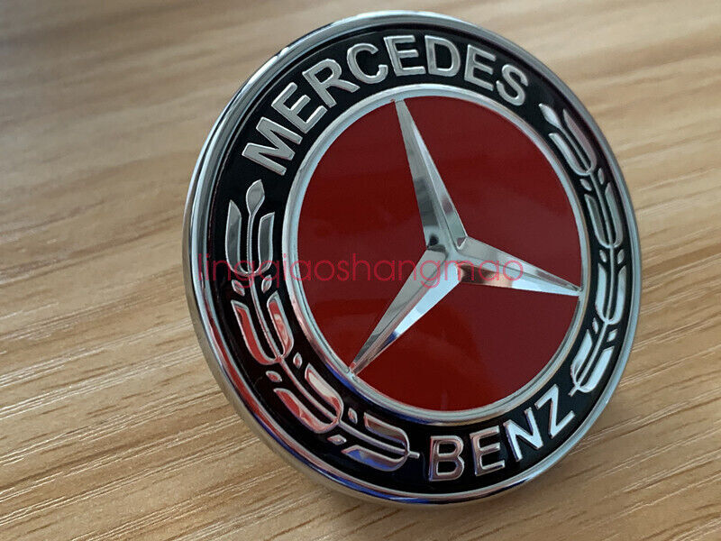 Red is suitable for Mercedes-Benz W204 A0008171701 range hood with laurel wreath badge.