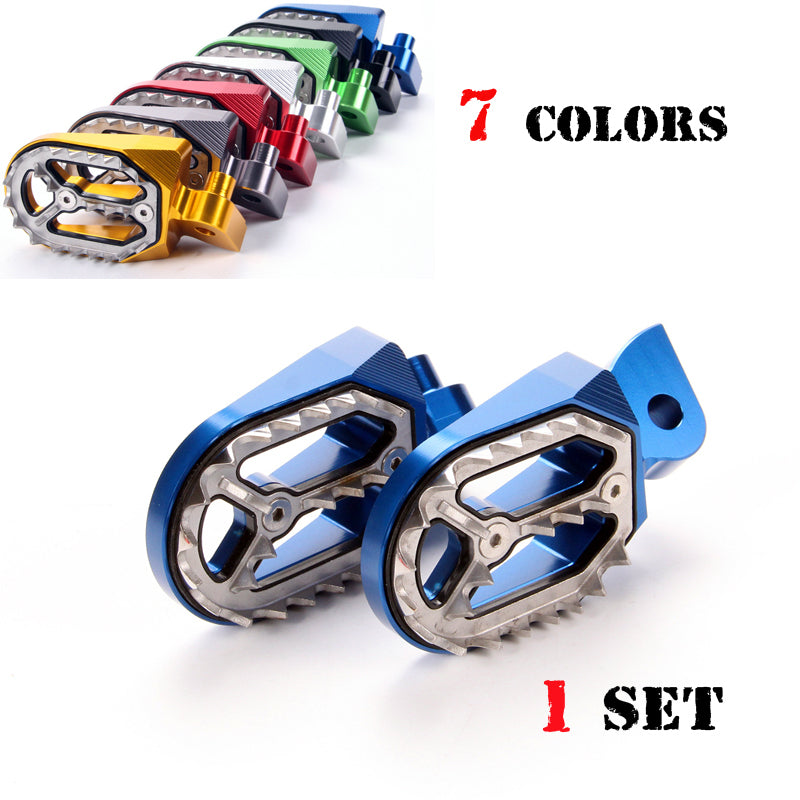 2xBlue Motorcross fat foot pegs footrest for YAMAHA YZ85/125/250/400/426 WR250R,