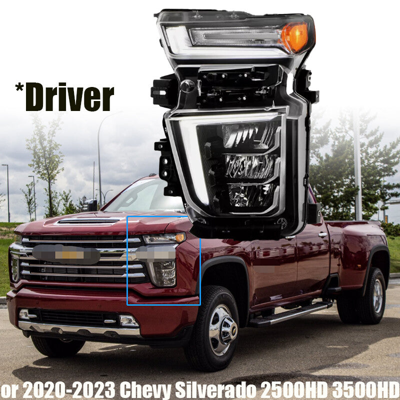 Driver LH LED High Low+DRL Headlight For 2020-2023 for Chevy Silverado 2500HD 3500HD n