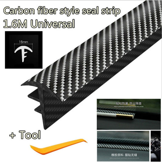 63 Rubber Carbon Fiber Look Car Dashboard Gap Filling Sealing Strip Parts Hot n