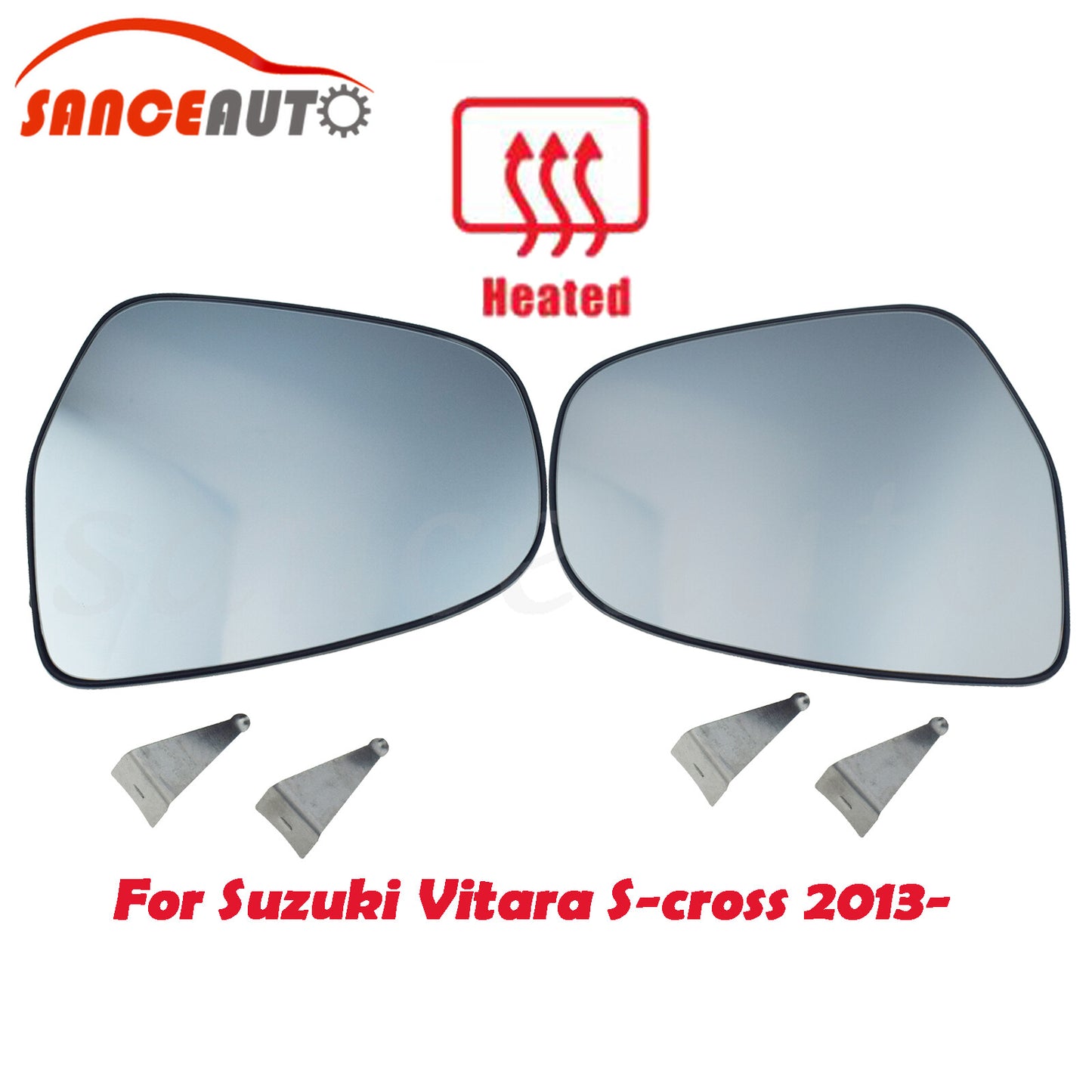 Heated left-side view peephole glass for Suzuki Vitara S-Cross 2013-- n