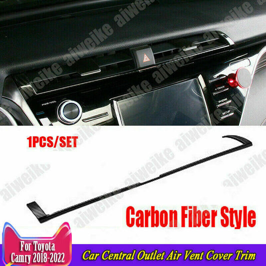for Toyota for Camry 2018-2023 Carbon Fiber ABS Central Outlet Air Vent Strip Trim