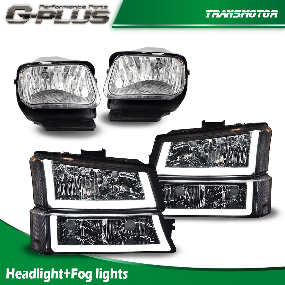 LED DRL Transparent Headlight + Bumper Fog Light Suitable for 03-06 for Silverado New - v