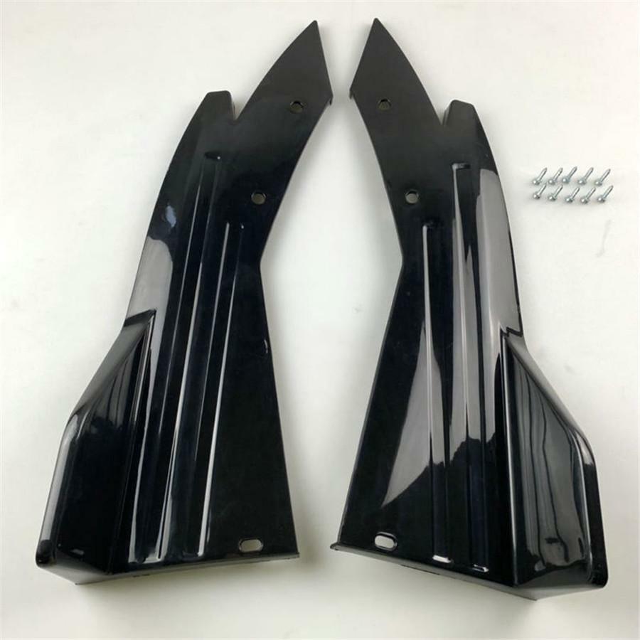 2PCS Glossy Black Car Rear Lower Bumper Diffuser Fin Spoiler Lip Wing Splitter