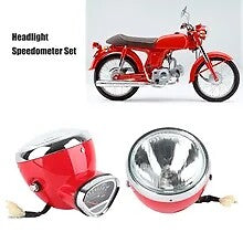 Red Headlight Speedometer Odometer for Honda S50 CL5065/90 CD50/70 S90 SL90 CS90