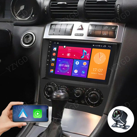 for Mercedes for Benz C-Class W203 2004-2007 Car Stereo Radio CarPlay Android 14 GPS