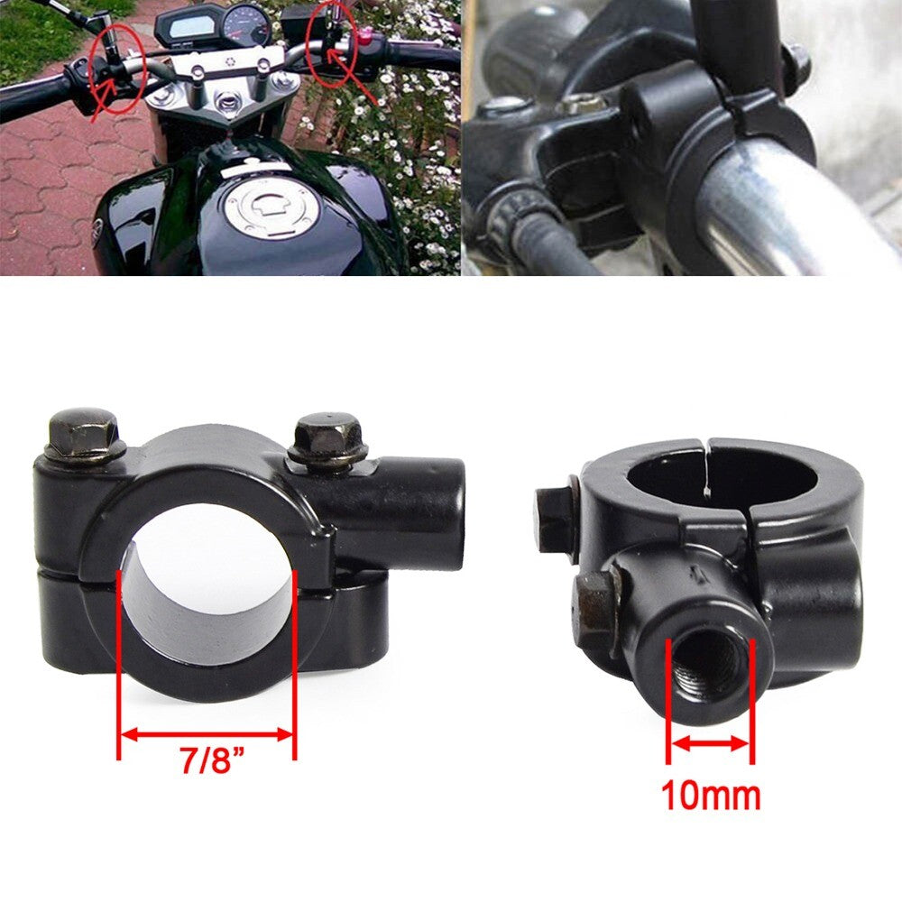 10mm Rearview Handlebar Clamp Mirror Mount Bracket Fits For Bicycles Motorcycles Q
