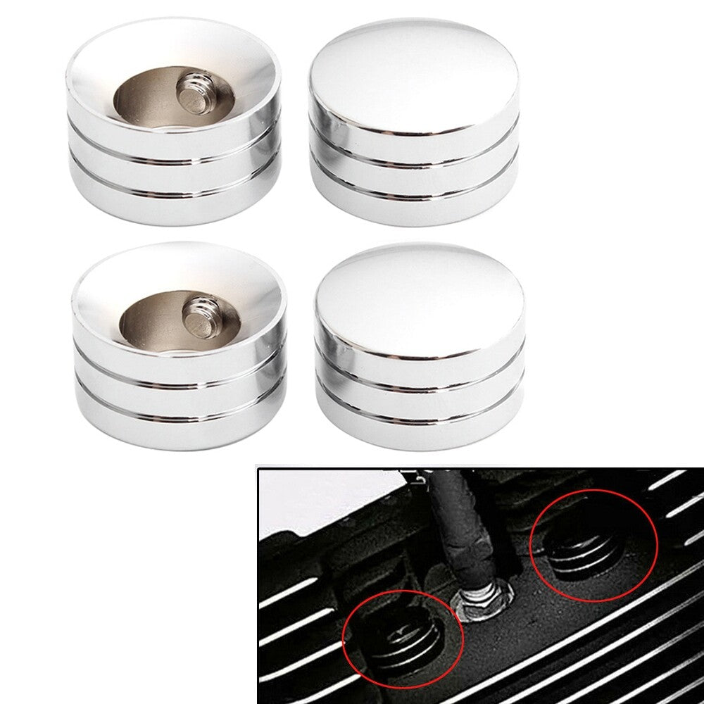 4x Chrome Head Bolt Cap Covers for Harley Sportster Twin Cam Big Twin 1340 Evo