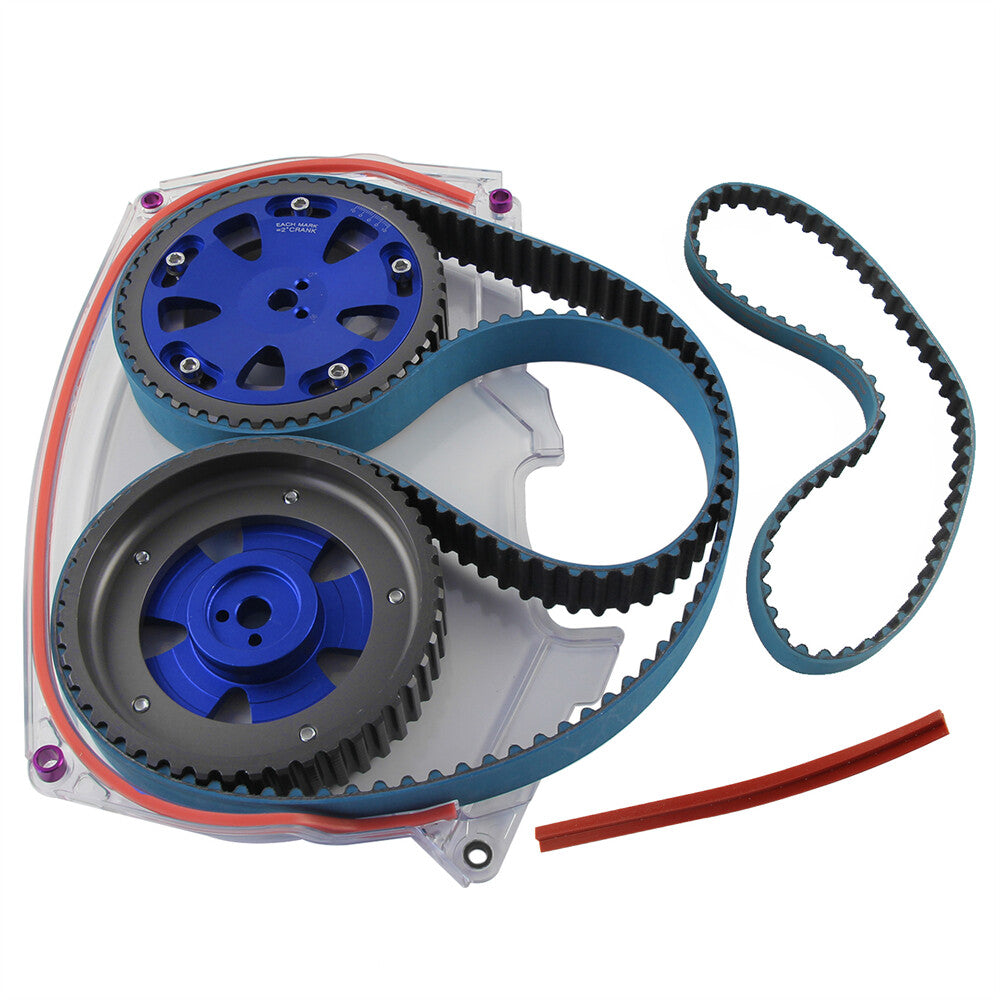 Cam Gear Pulley for Mitsubishi Lancer EVO 4-8 4G63 Blue+ Cam Cover +Timing Belt