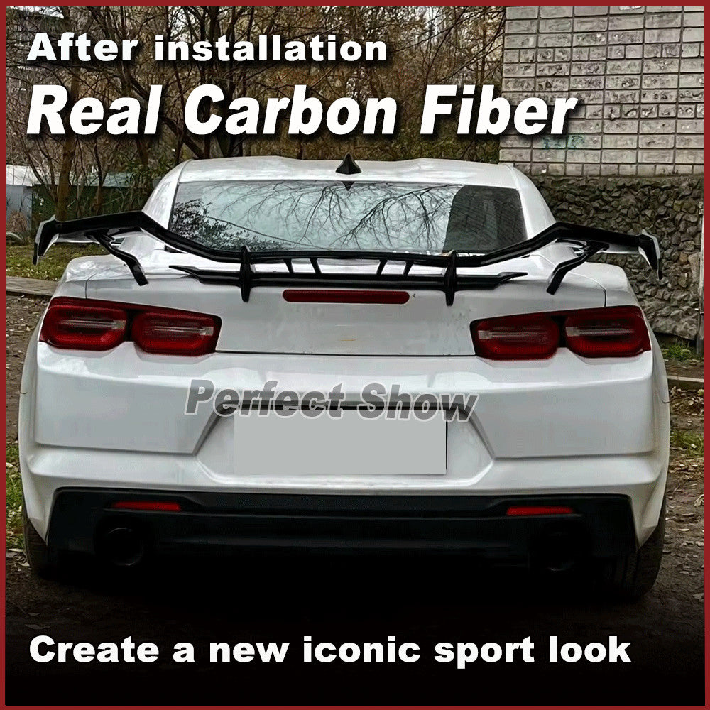 for Chevrolet Camaro Coupe 16-19 Real Carbon Rear Trunk Spoiler Racing Wing Lip