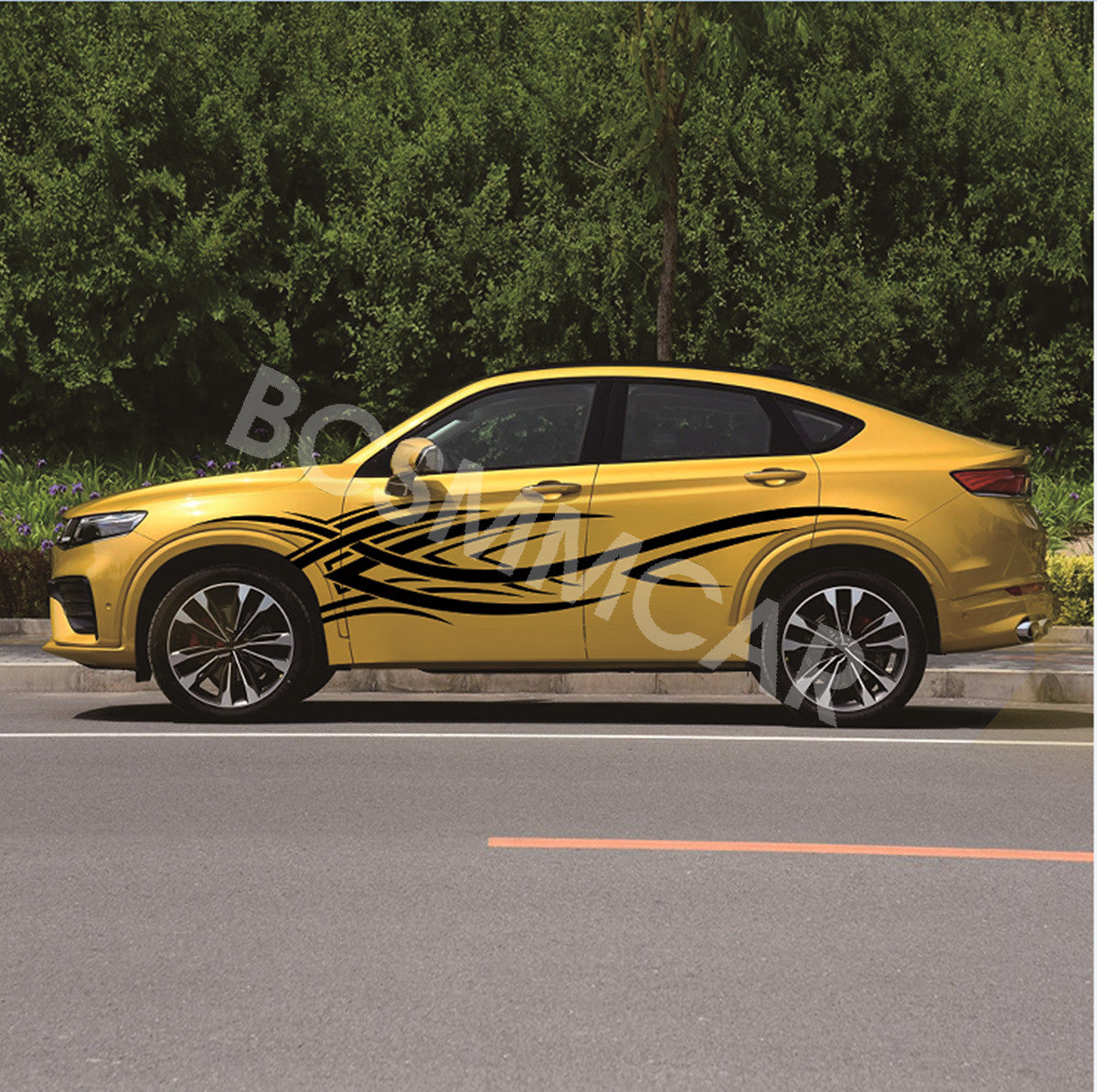 Vinyl Flame Graphics Decal Racing Stripe Stickers For Car Side Body Door Fender