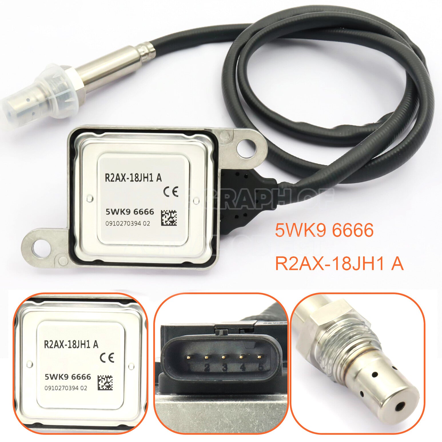 Nitrogen oxide (NOx) sensor 5WK96666 R2AX-18-JH1A is suitable for Mazda CX-7 2.2L diesel. Q