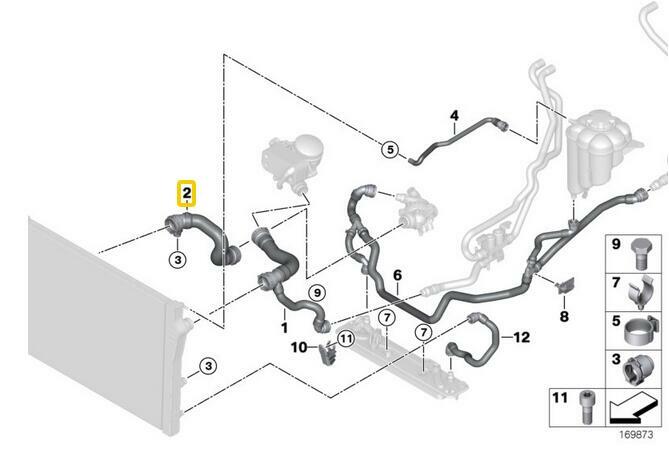 Radiator Coolant Lower Hose for E70 E71 X5 X6 xDrive35i 40i 17127578703 v
