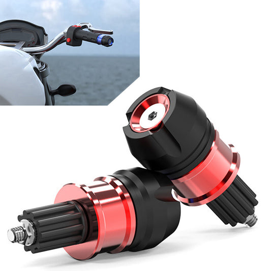 Pair CNC Aluminum Motorcycle ATVs Handlebar Grips Bar End Cap Plugs Slider Red Q
