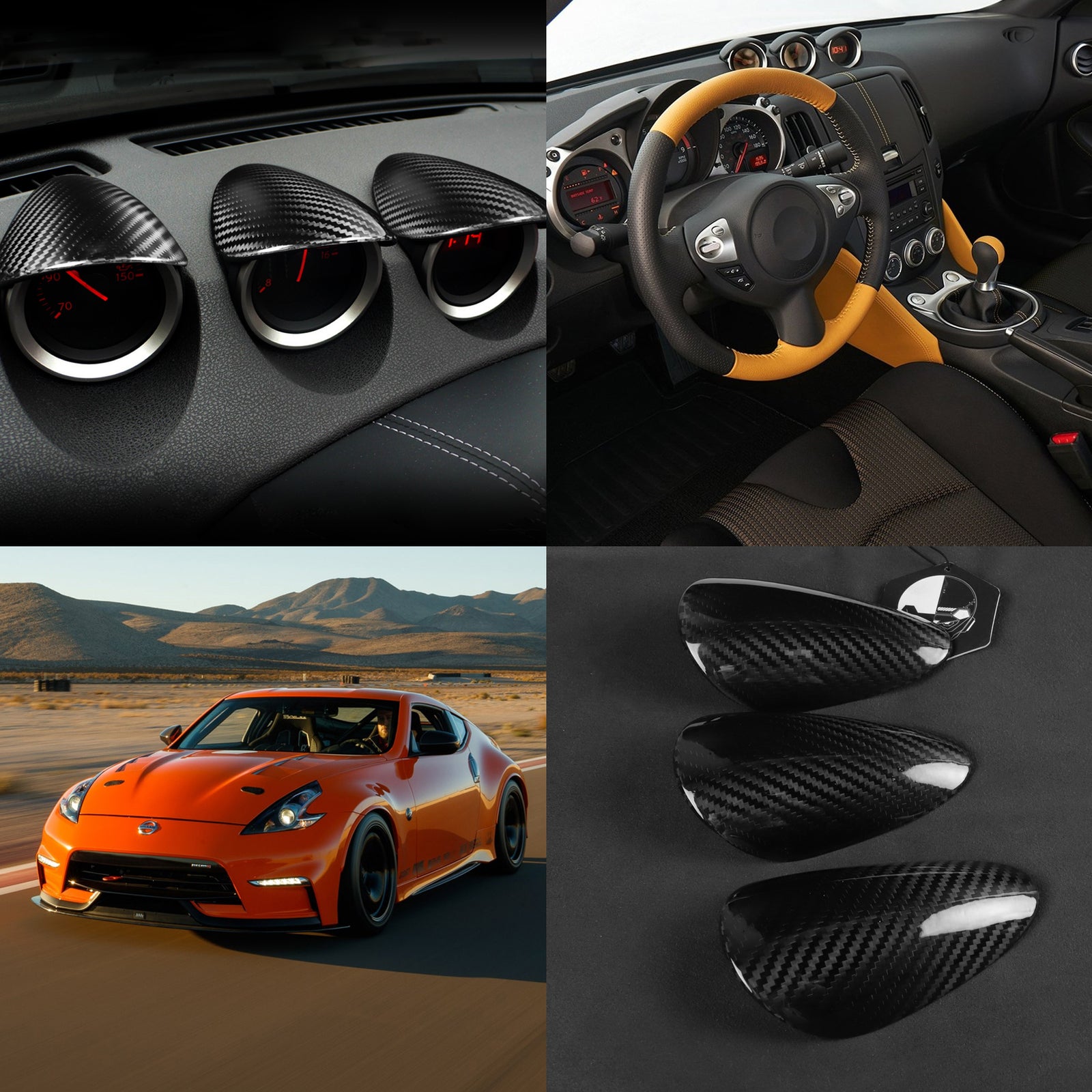 3 Carbon Fiber Interior Instrument Panel Covers for 370Z - Parts n