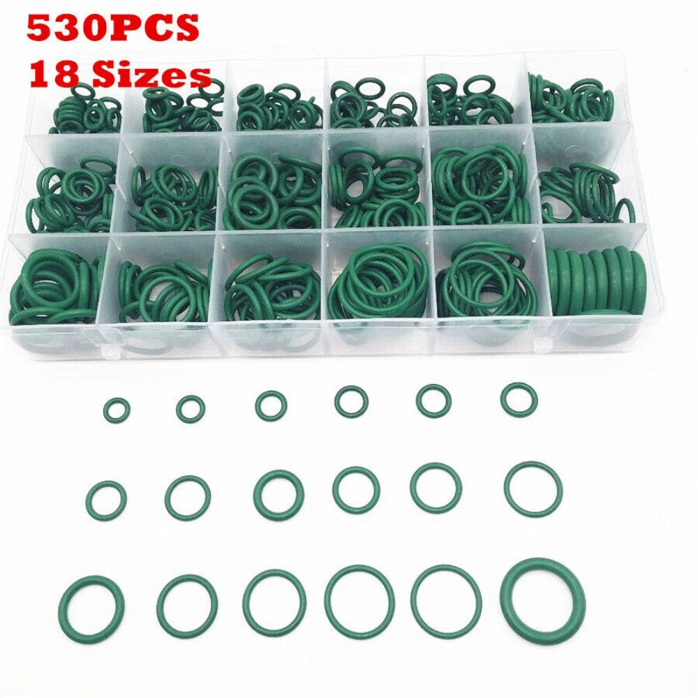 530x O-Ring Rubber Seals Air Conditioning A/C Repair Assorted Kits + Storage Box n