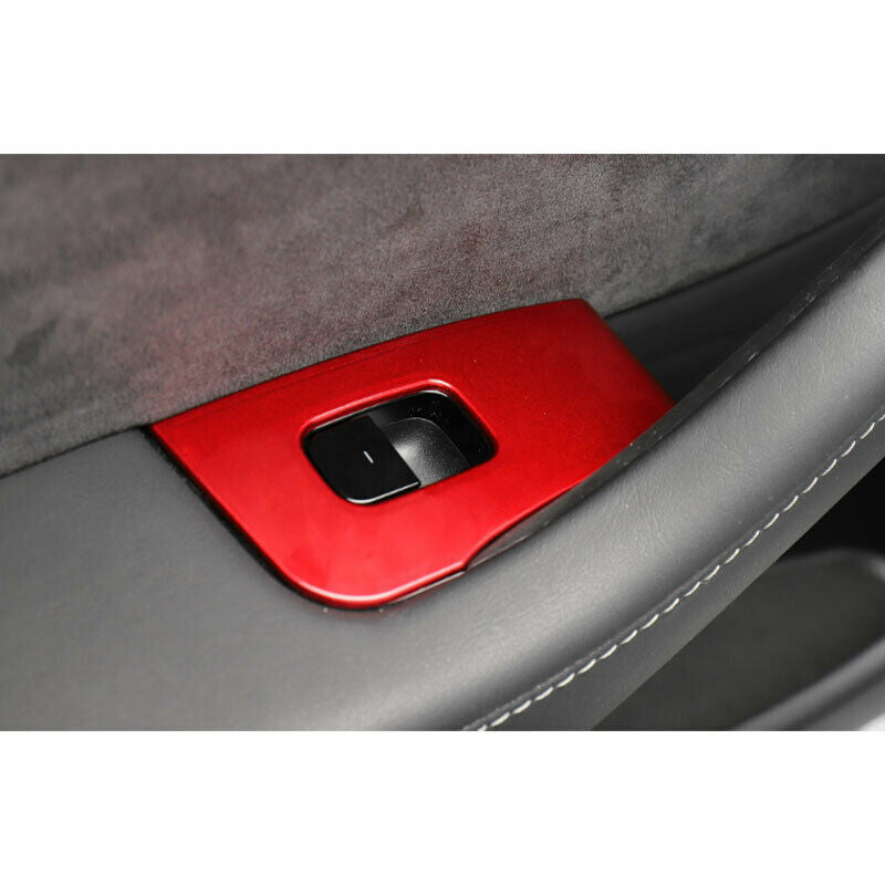 for Tesla Model 3 2017-2023 Red interior Window Lift Panel Switch Cover Trim 6x