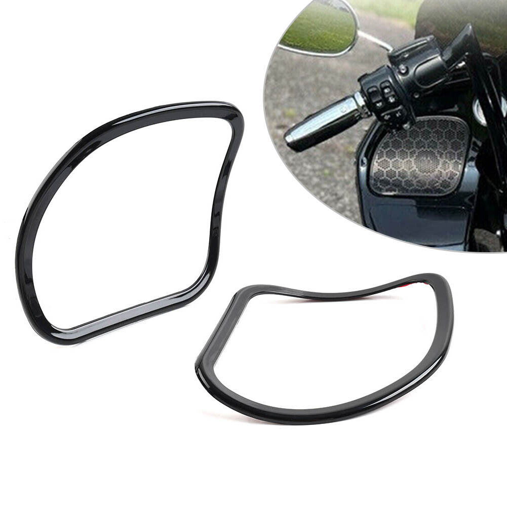 Front Speaker Trim Cover Glossy Black for Harley Road Glide FLTRX FLTRXS 2015-23