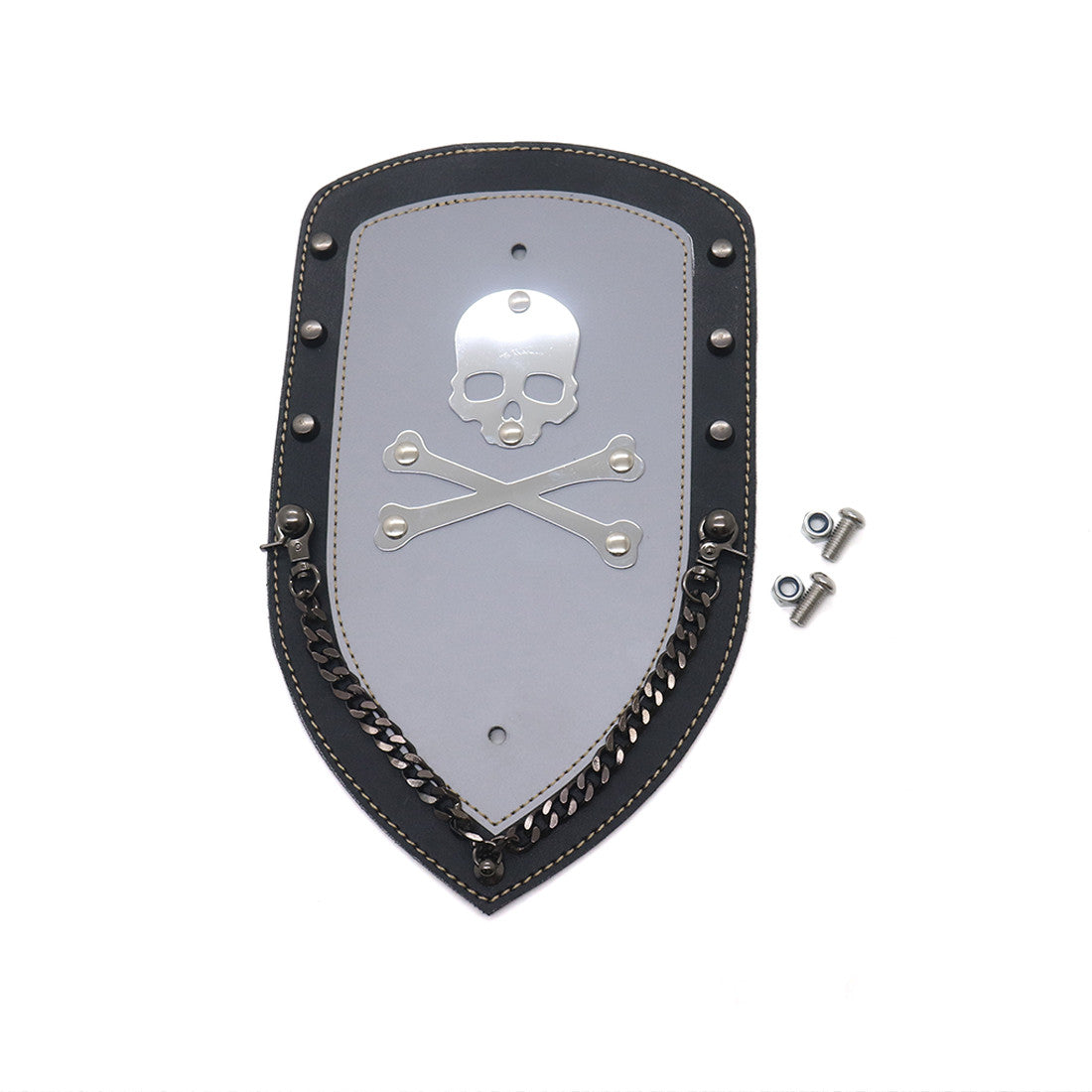 PU Leather Skull Rear Plain Fender Bib Cover for Harley XL883 Solo for Seat