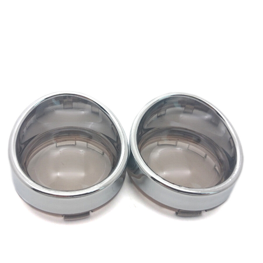 Chrome Turn Signal Light Indicator Smoke Visor Lens for Harley Sportster 2000-UP Q