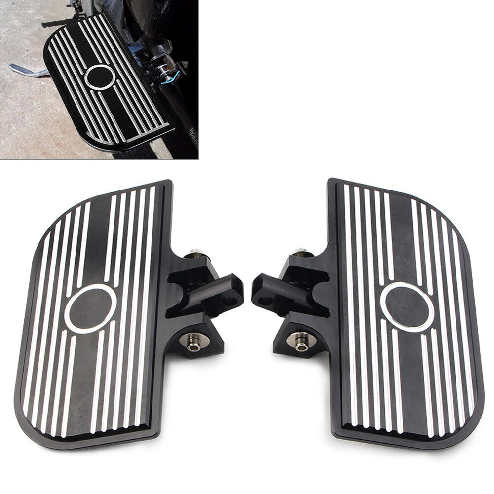 2pcs Mount Passenger Floorboards Pedal Pads for Harley Sportster XL Dyna Black D